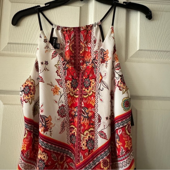 Fortune + Ivy Small Tank Blouse Bandana Dressy, Red, Yellow, Black, White Boho - Picture 8 of 9